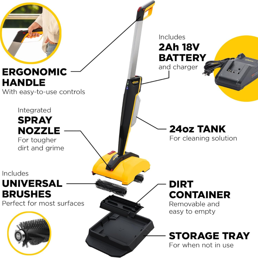 Cordless Outdoor Patio and Deck  Power Brush Cleaner-Aldronix