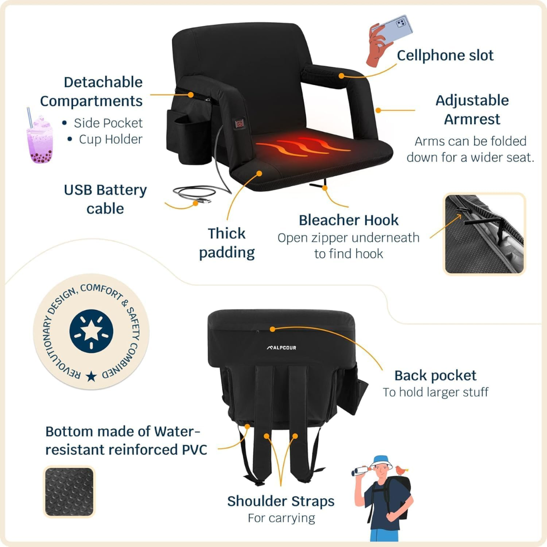 Heating Massage Stadium Chair-Aldronix