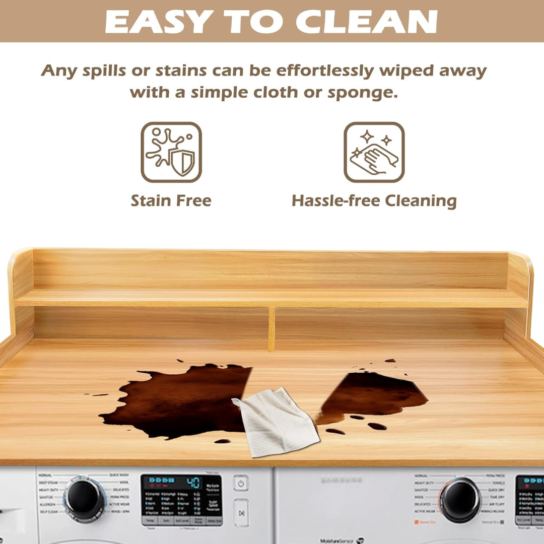 Laundry Countertop with 2-Tier Shelf-Aldronix