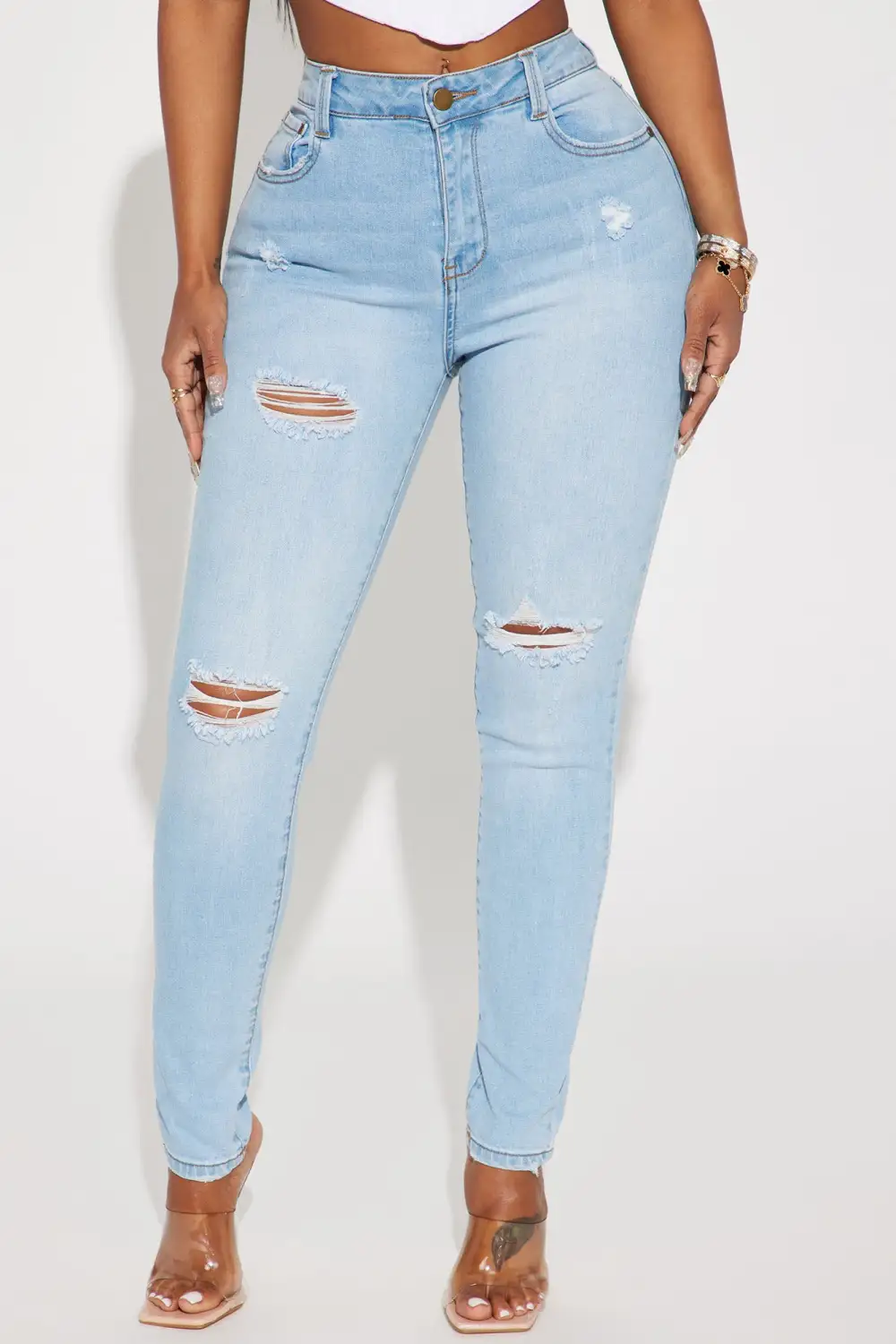 Hannah High Rise Jeans - Light Blue Wash-Aldronix