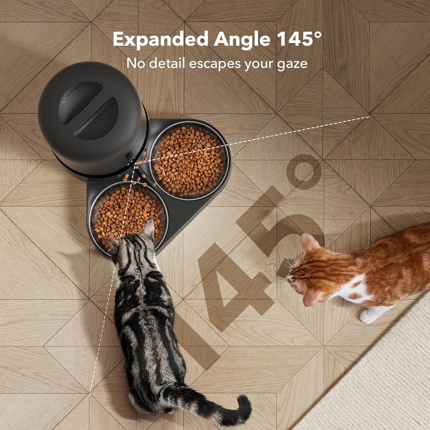 Automatic Cat Feeder with Camera for Two Cats-Aldronix
