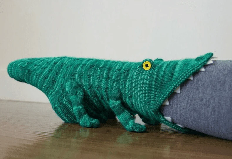3D Knitted Crocodile Socks-Aldronix
