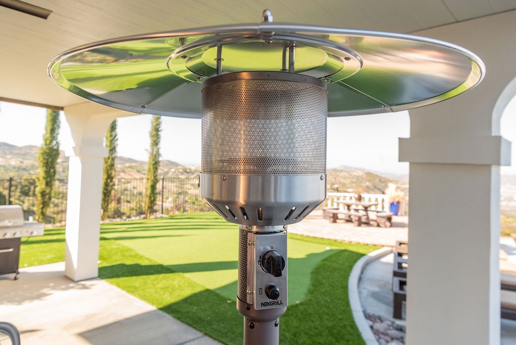 92" Outdoor Propane Patio Heater, 48,000BTUs, 2 Wheels, Bronze, 920-01002-Aldronix