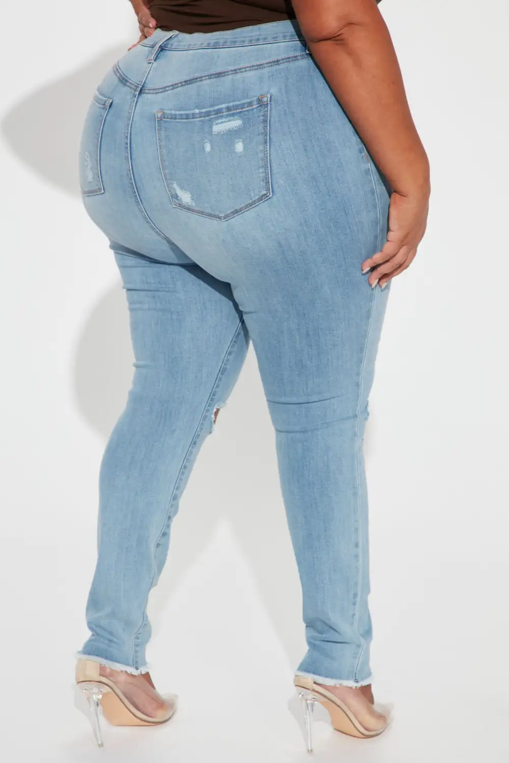 Stacey Super Stretch Ripped Skinny Jeans - Light Wash-Aldronix