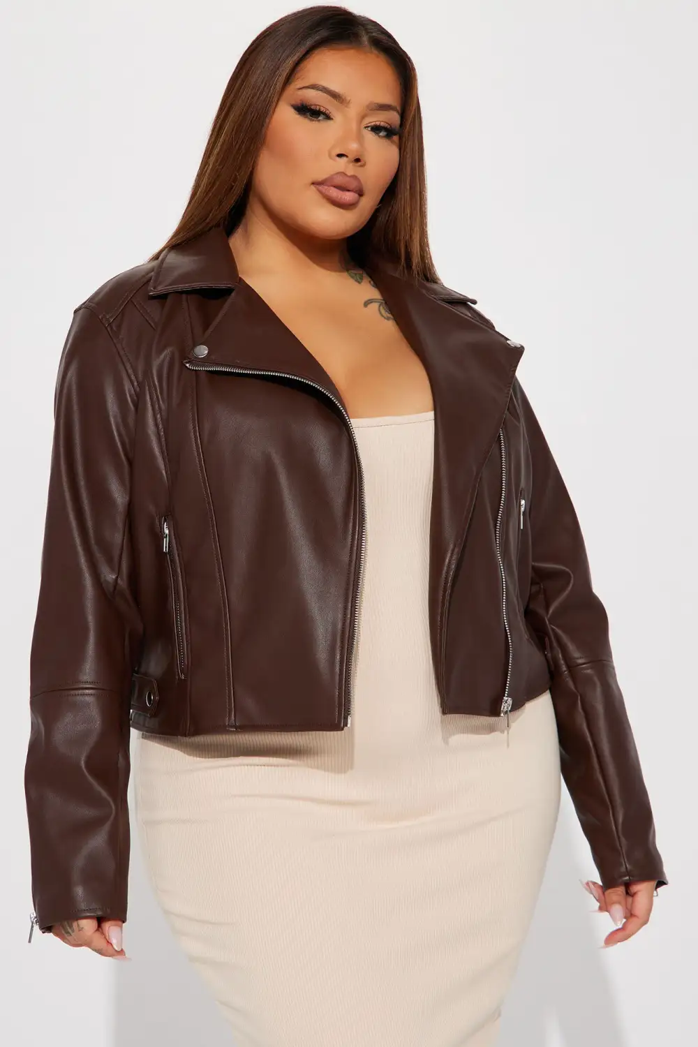 Never Average Moto Jacket - Brown-Aldronix