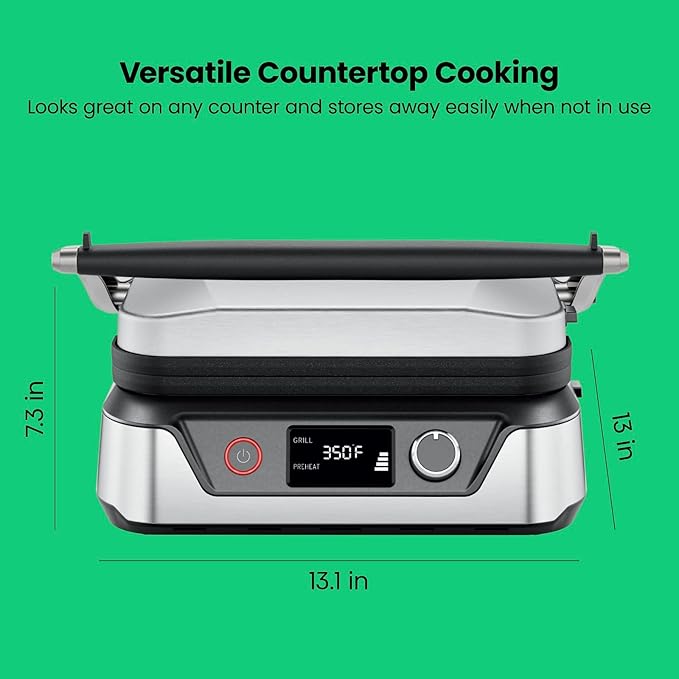 Prensa Panini Digital 5 en 1 con Grill y Plancha Reversible-Aldronix