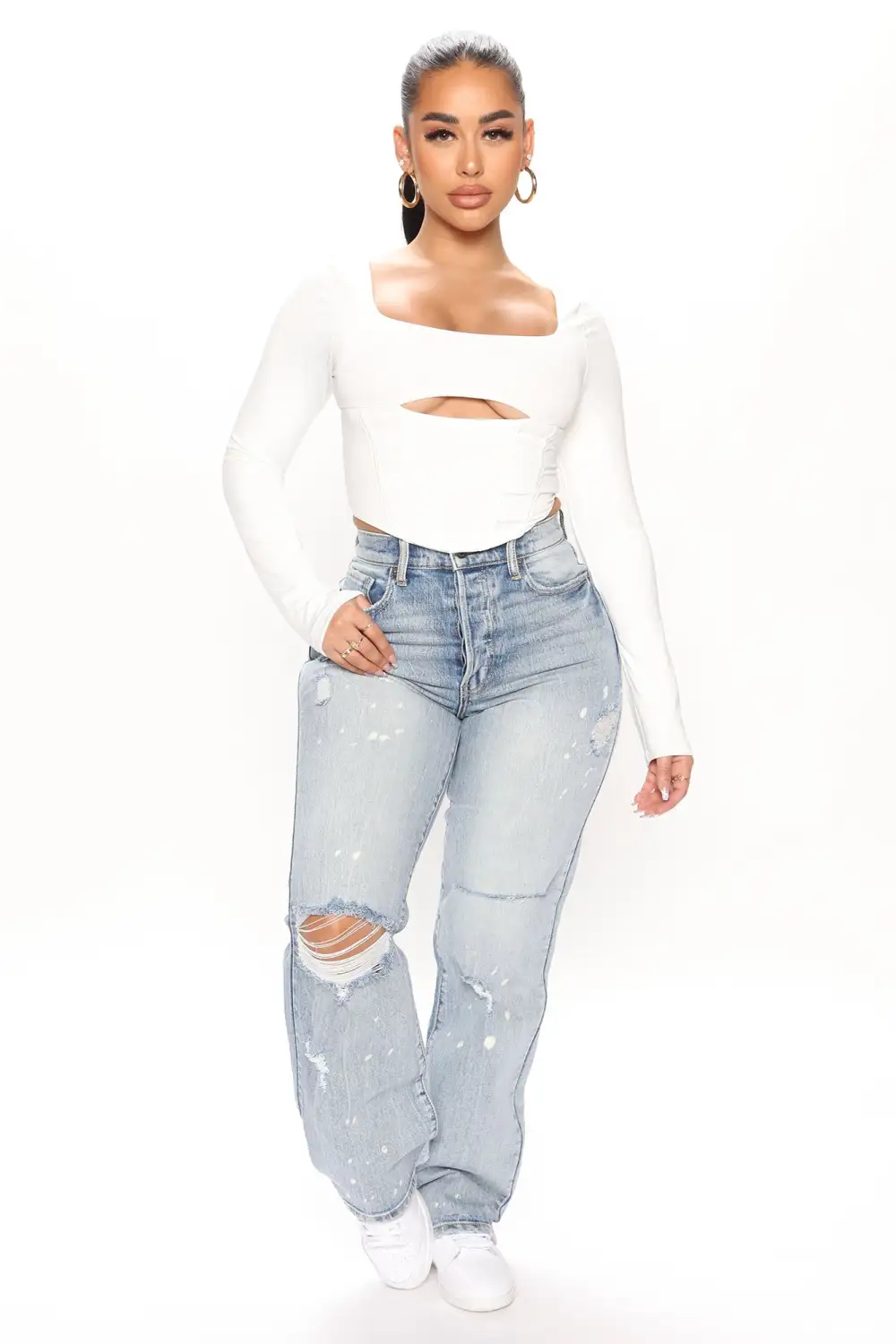 High School Sweetheart 90's Straight Leg Dad Jeans - Vintage Blue Wash-Aldronix