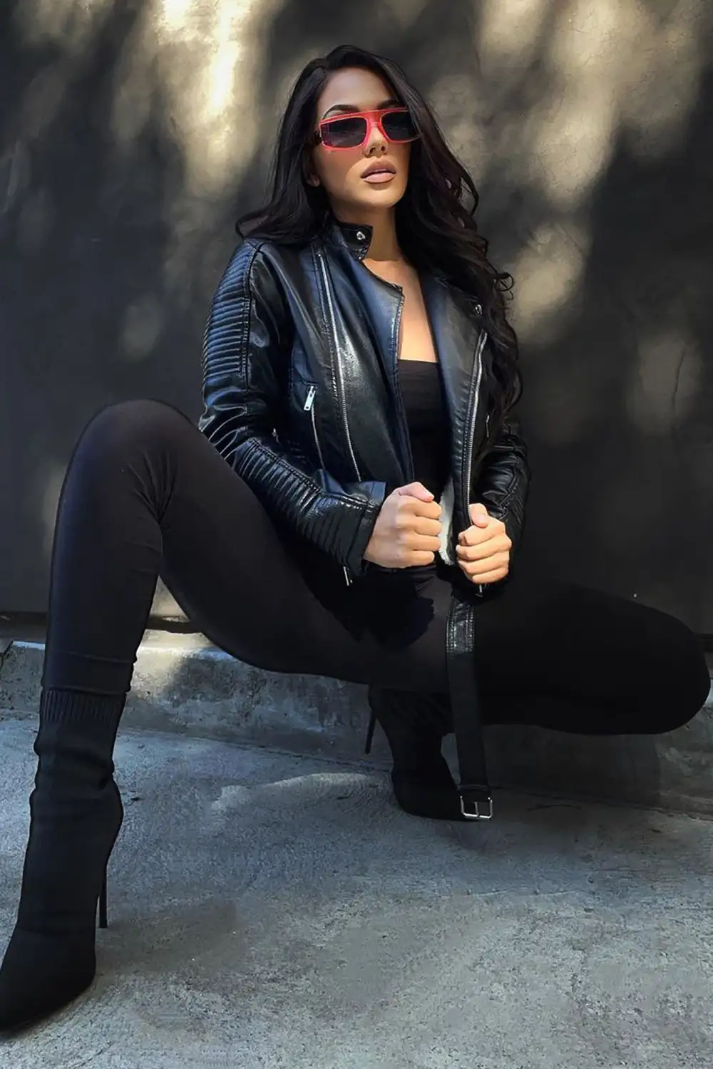 Can't Stop Me Now PU Leather Jacket - Black-Aldronix