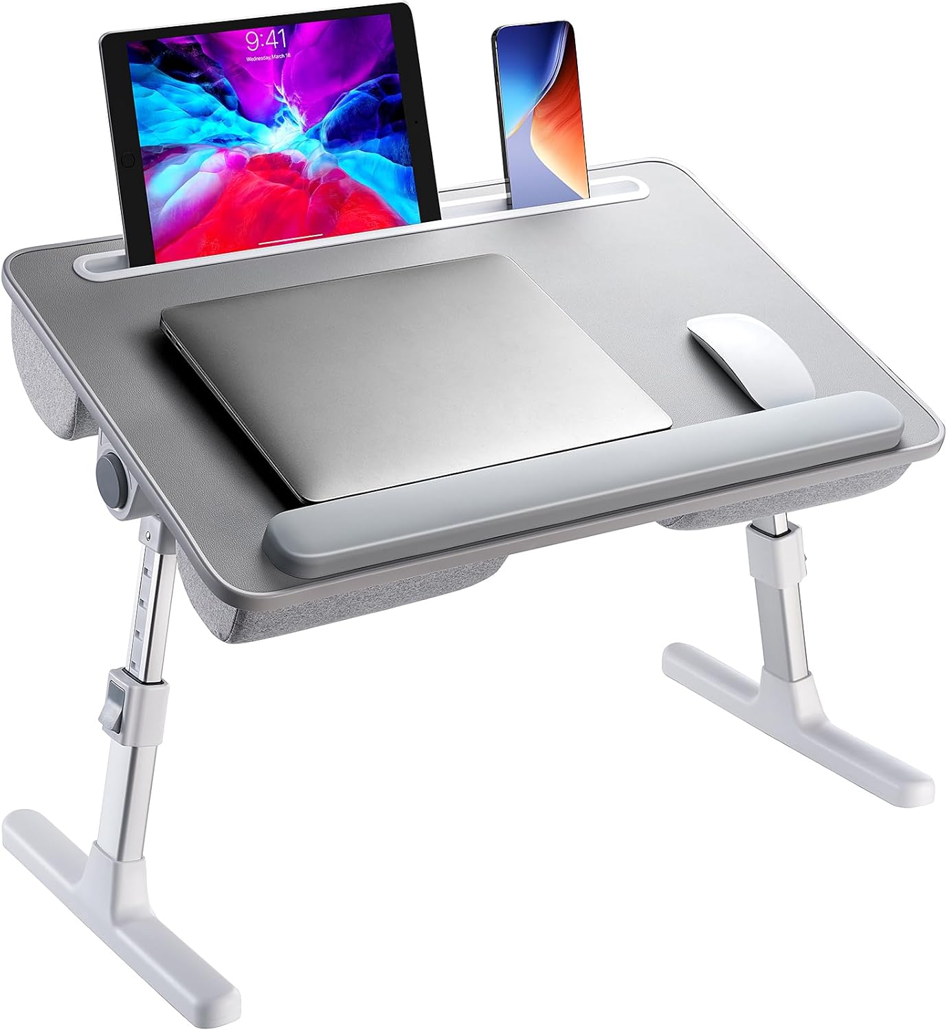 2-in-1 Bed Table & Lap Desk - Soft Cushions-Aldronix