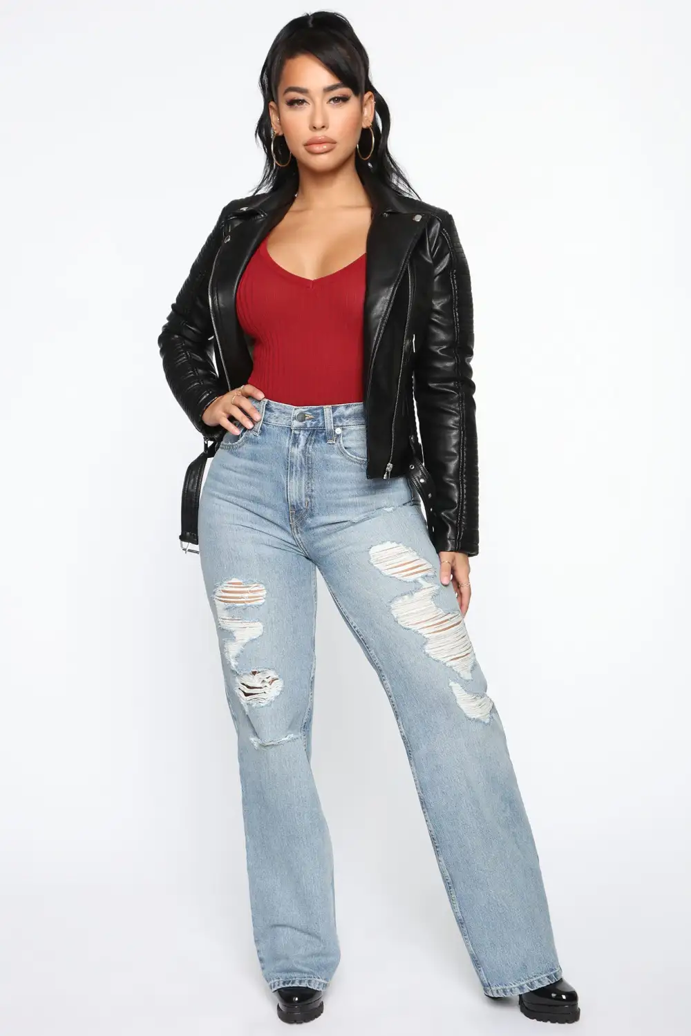 Can't Stop Me Now PU Leather Jacket - Black-Aldronix