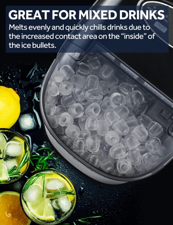 馃Portable Ice Maker with Ice Scoop & Basket , 9 Ice Ready in 6 Mins-Aldronix
