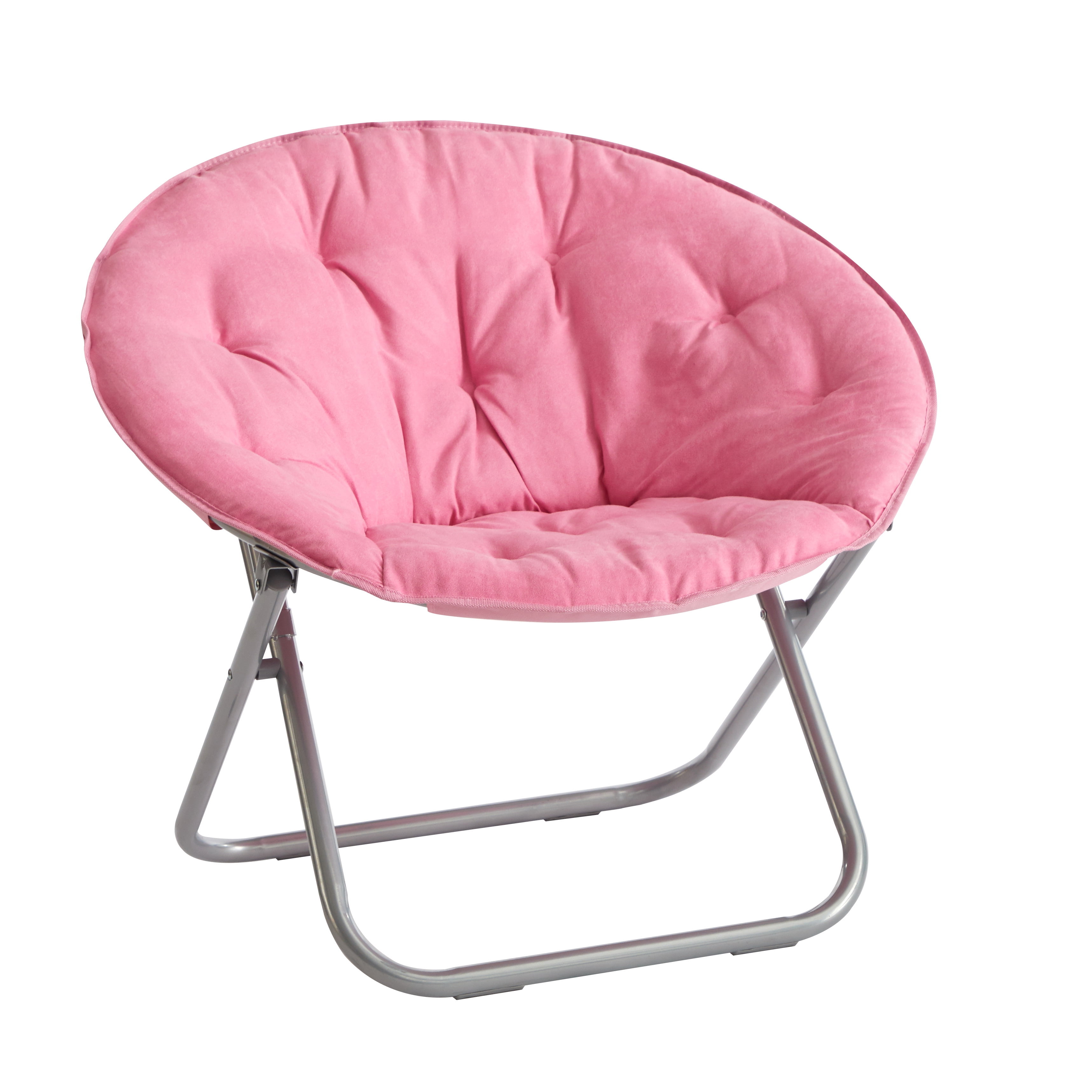 Large Super Soft Microsuede 30" Saucer Chair, Kids and Adults, White-Aldronix