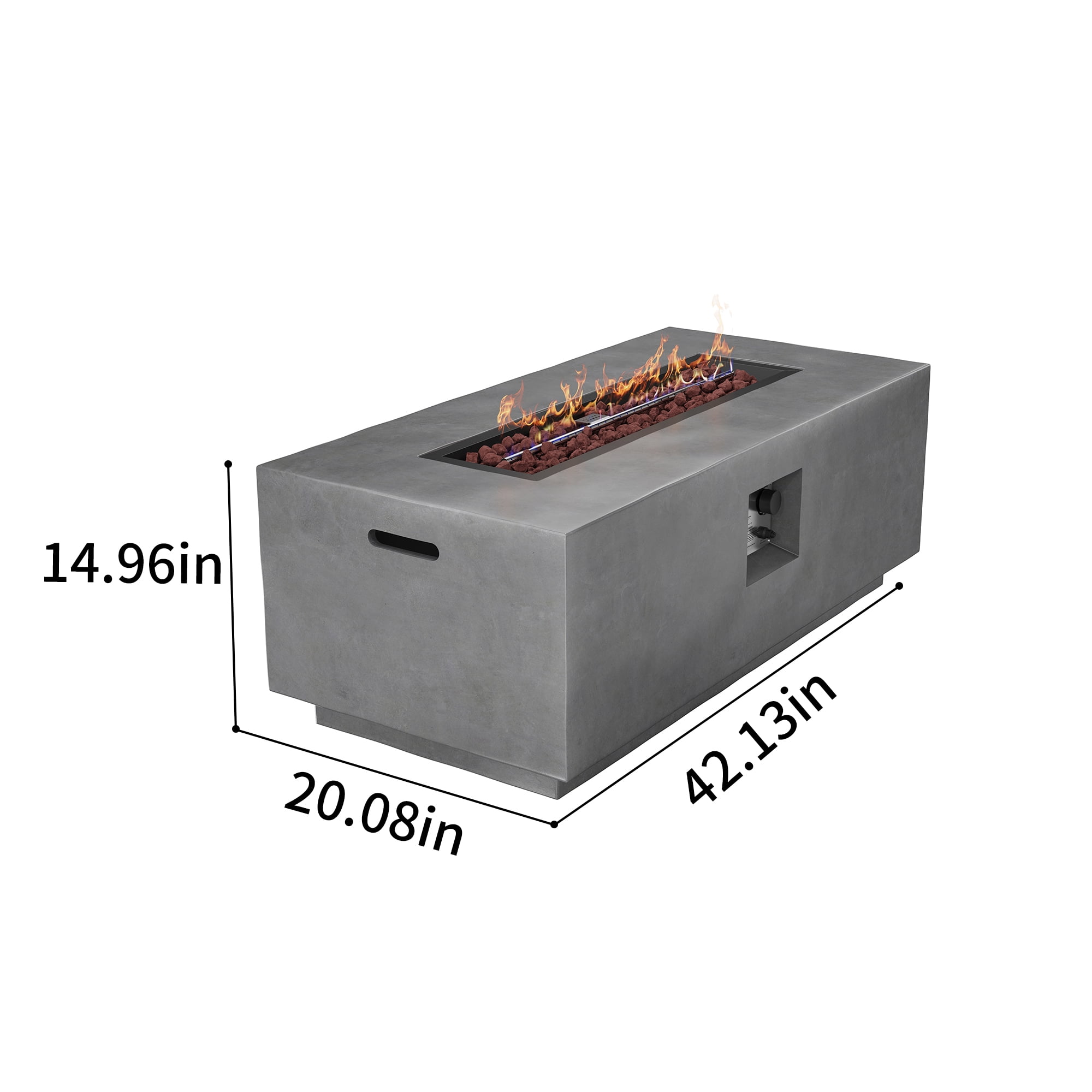 36" Propane Fire Pit 40,000 BTU Outdoor Round Fire Pits with Cover and Pulse Ignition, Outdoor Heating for Patio Garden Backyard,White-Aldronix