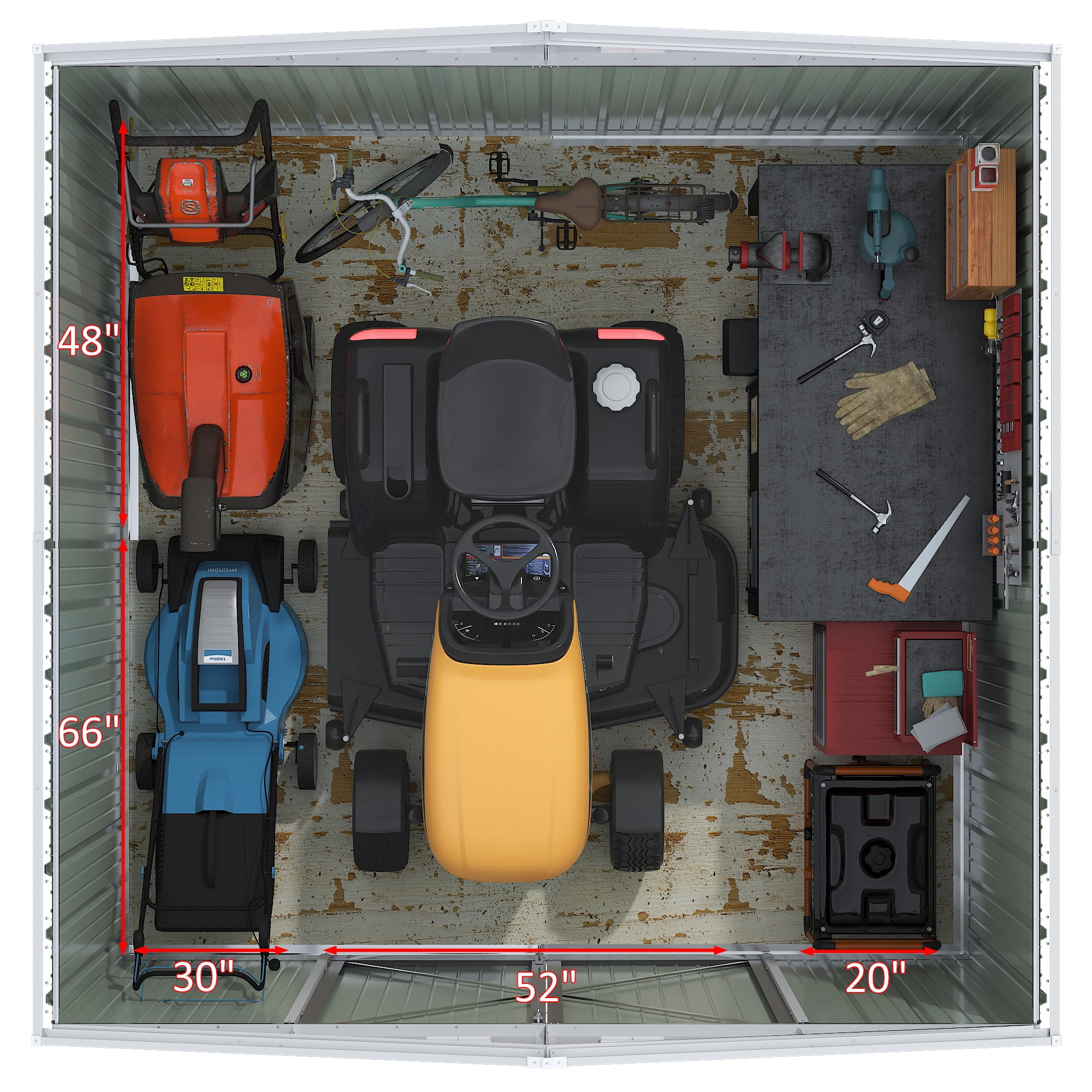 8'x10' Patio Metal Storage Shed Outdoor Storage Shed with Lockable Door Tool Storage Shed for Backyard,Brown-Aldronix