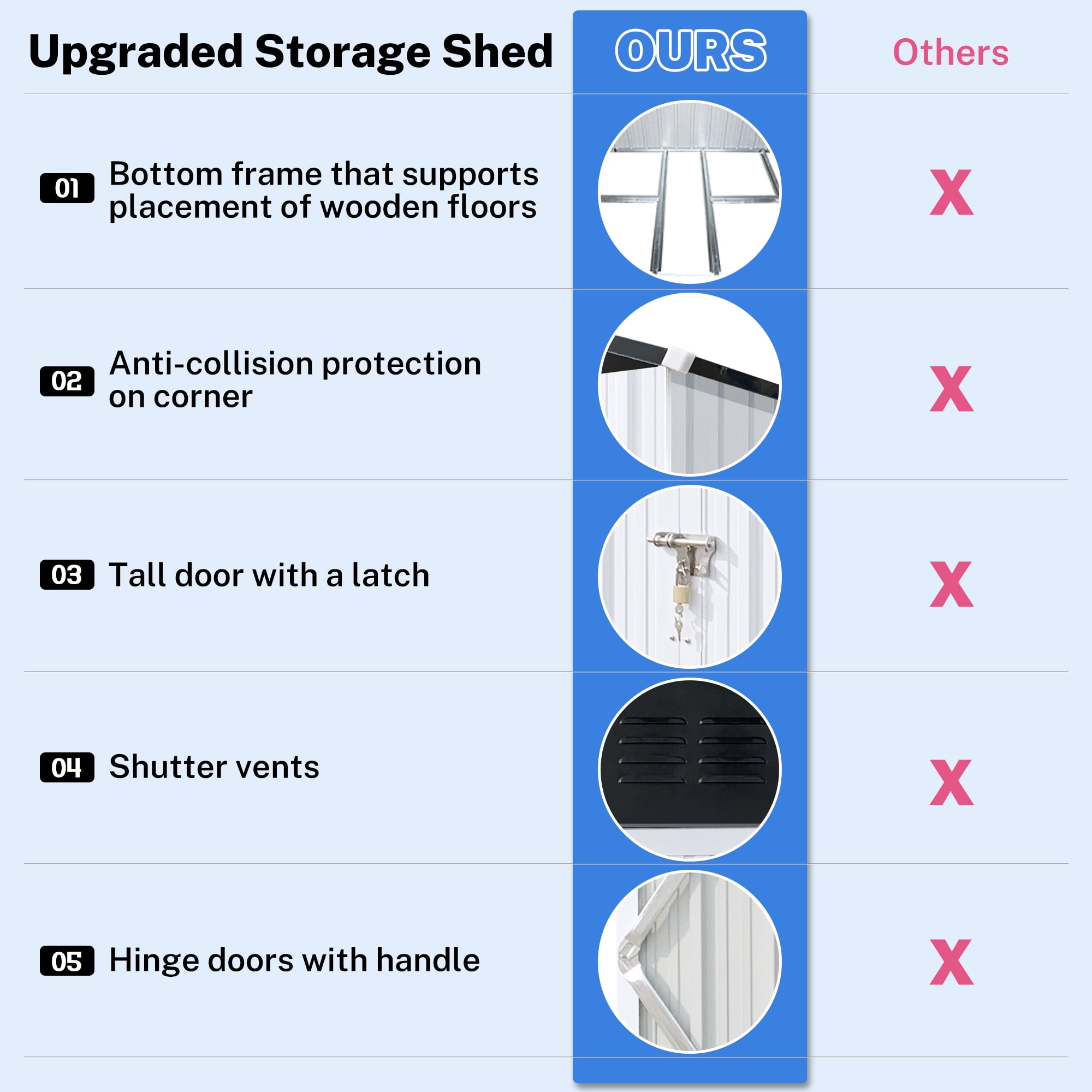 6' x 4' Outdoor Metal Storage Shed, Tools Storage Shed-Aldronix