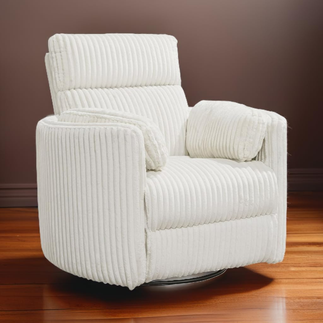 Swivel Glider Recliner in Ivory-Aldronix