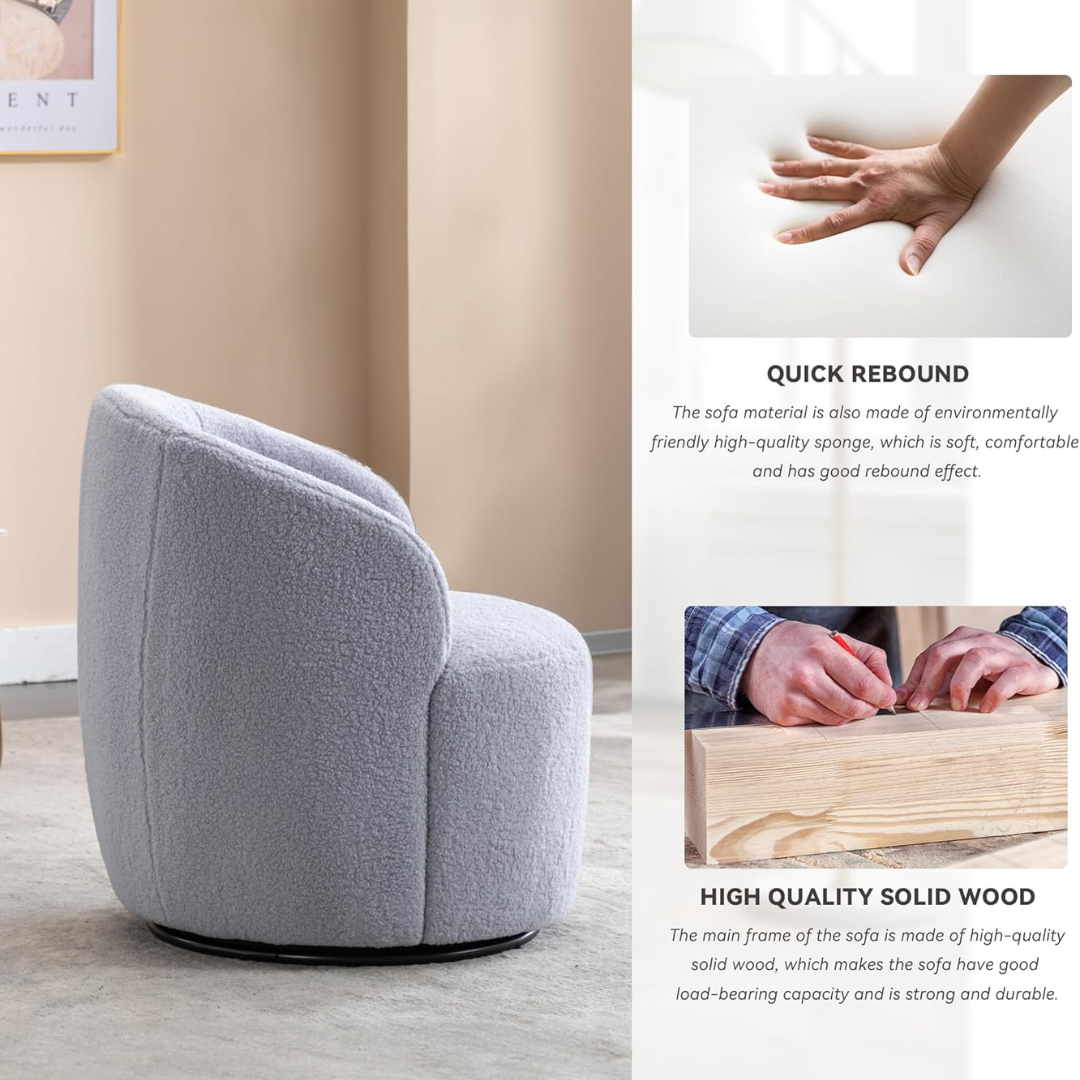 Teddy Swivel Cuddle Chair-Aldronix