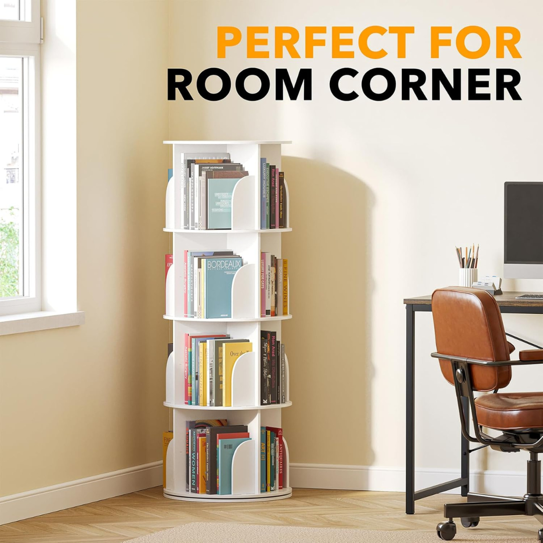 Rotating Bookshelf Tower-Aldronix