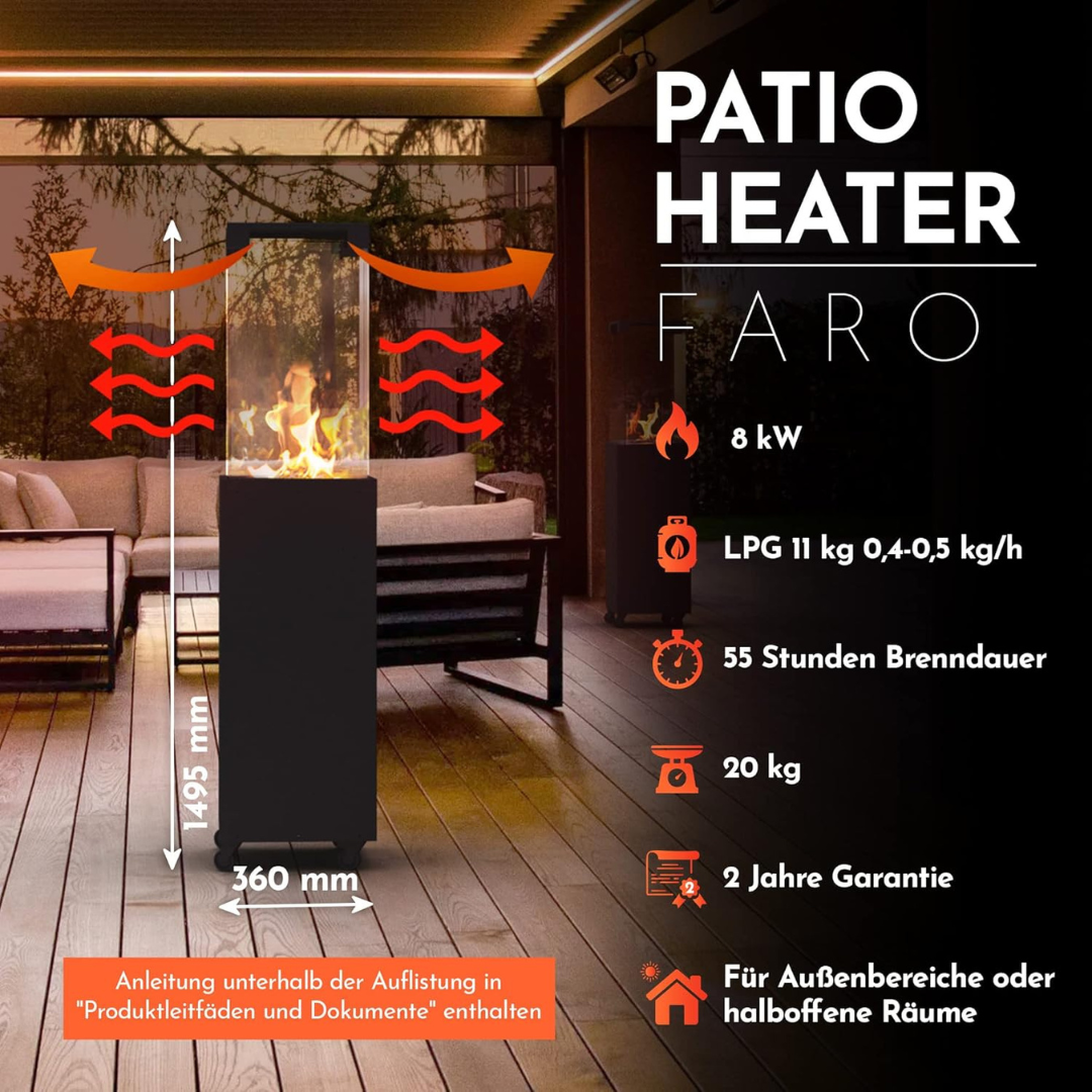 Portable and freestanding propane heater for garden-Aldronix