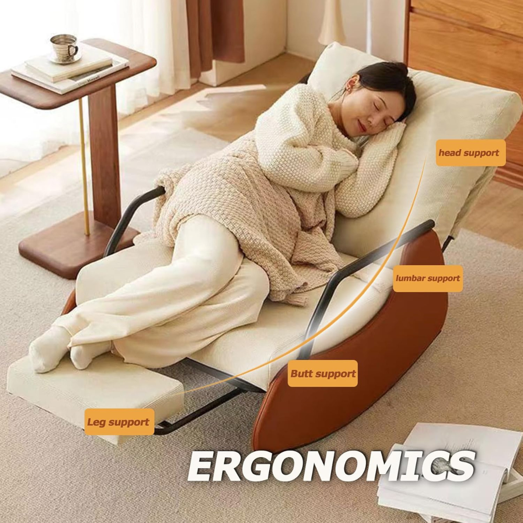 Modern Rocking Chair with Footstool-Aldronix