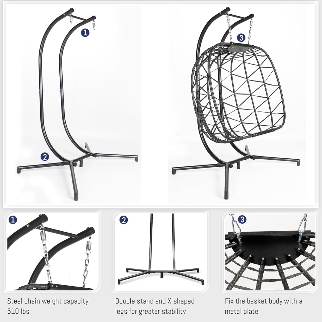 Double Swing Egg Chair-Aldronix