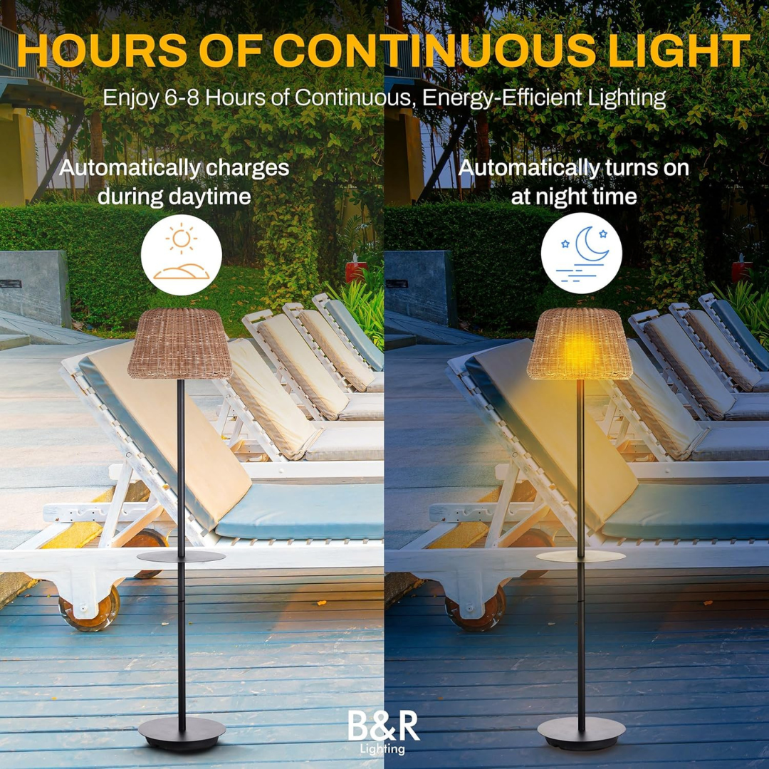 Solar Outdoor Floor Lamp with Table-Aldronix
