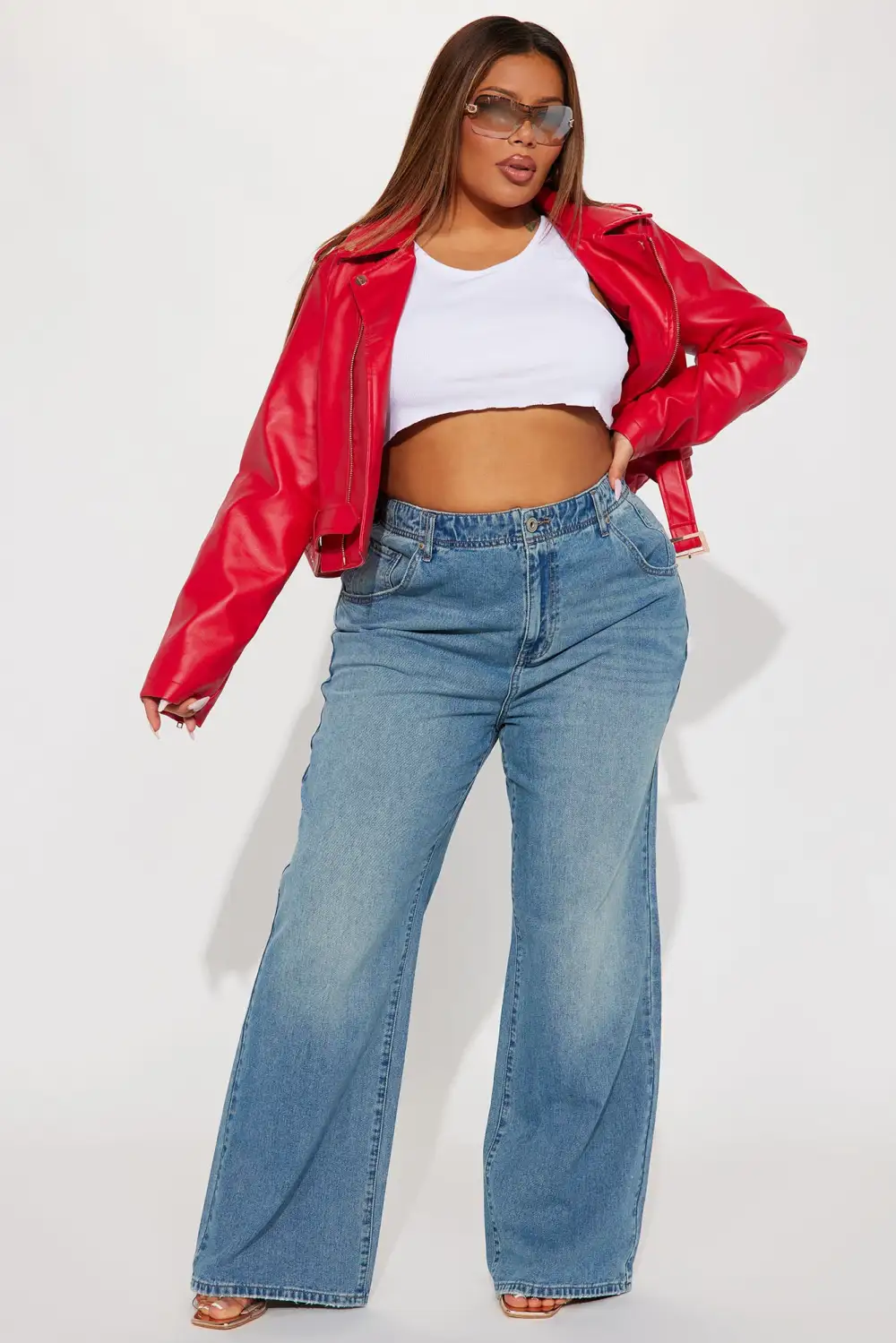 Remind Me Later Faux Leather Jacket - Red-Aldronix