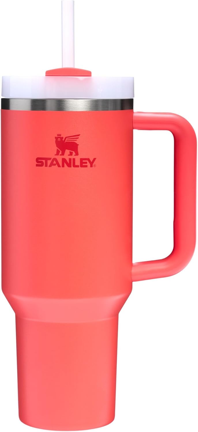 Stanley Quencher H2.0 Tumbler with Handle and Straw 30 oz | Flowstate 3-Position Lid | Cup Holder Compatible for Travel | Insulated Stainless Steel Cup | BPA-Free | Cherry Blossom-Aldronix