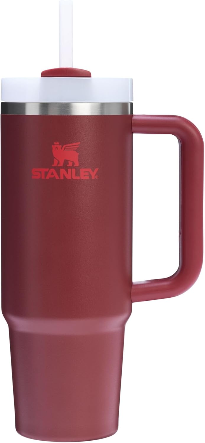Stanley Quencher H2.0 Tumbler with Handle and Straw 30 oz | Flowstate 3-Position Lid | Cup Holder Compatible for Travel | Insulated Stainless Steel Cup | BPA-Free | Cherry Blossom-Aldronix