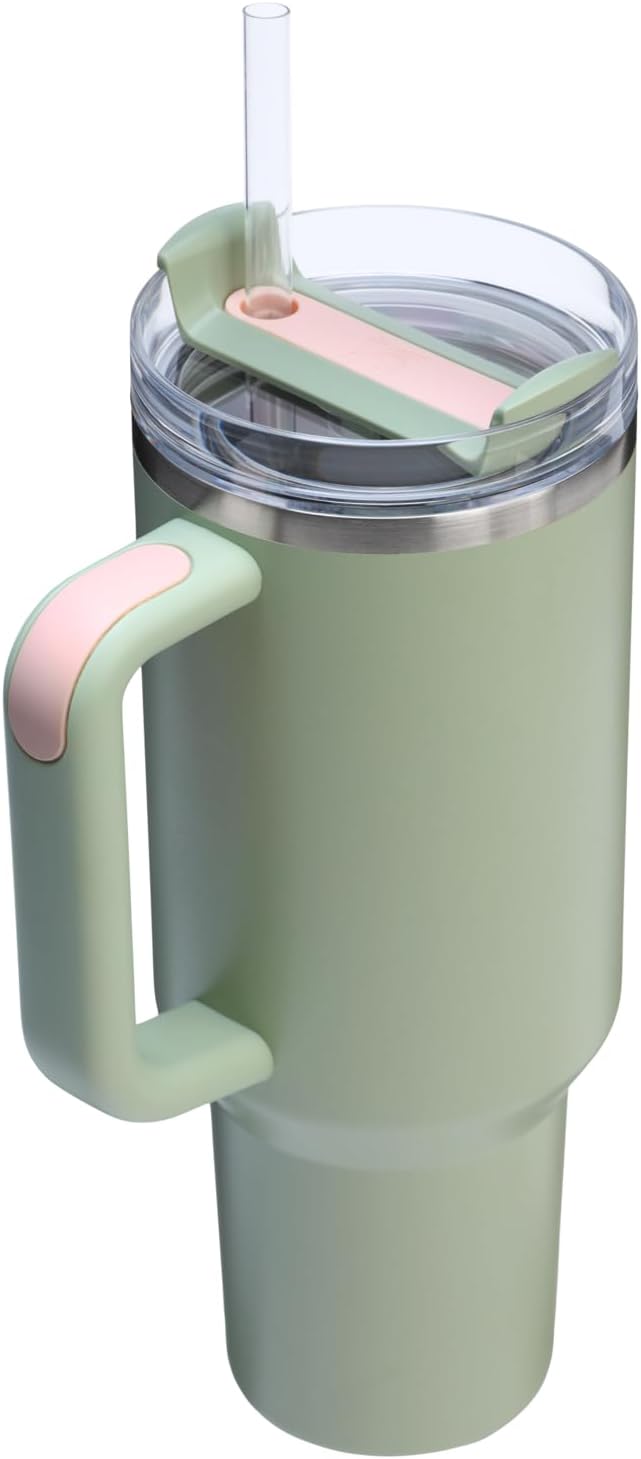 Stanley Quencher H2.0 Tumbler with Handle and Straw 30 oz | Flowstate 3-Position Lid | Cup Holder Compatible for Travel | Insulated Stainless Steel Cup | BPA-Free | Cherry Blossom-Aldronix