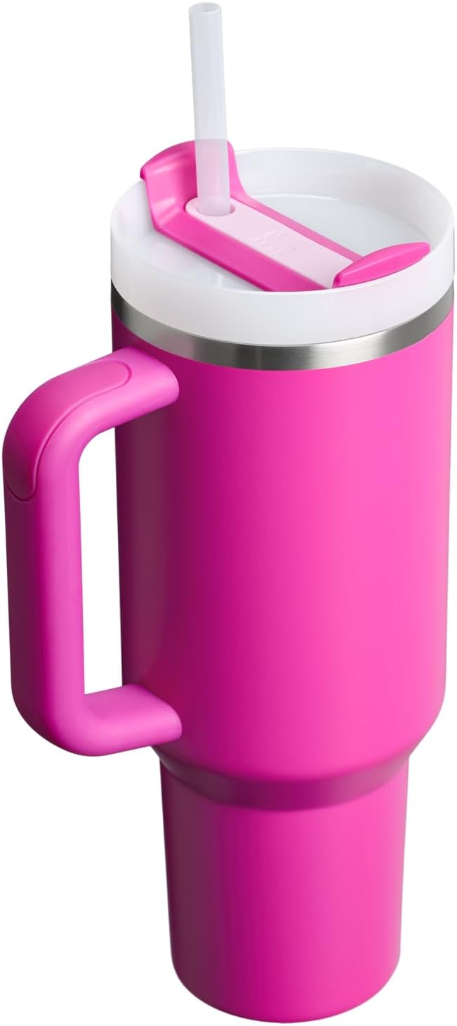 Stanley Quencher H2.0 Tumbler with Handle and Straw 30 oz | Flowstate 3-Position Lid | Cup Holder Compatible for Travel | Insulated Stainless Steel Cup | BPA-Free | Cherry Blossom-Aldronix