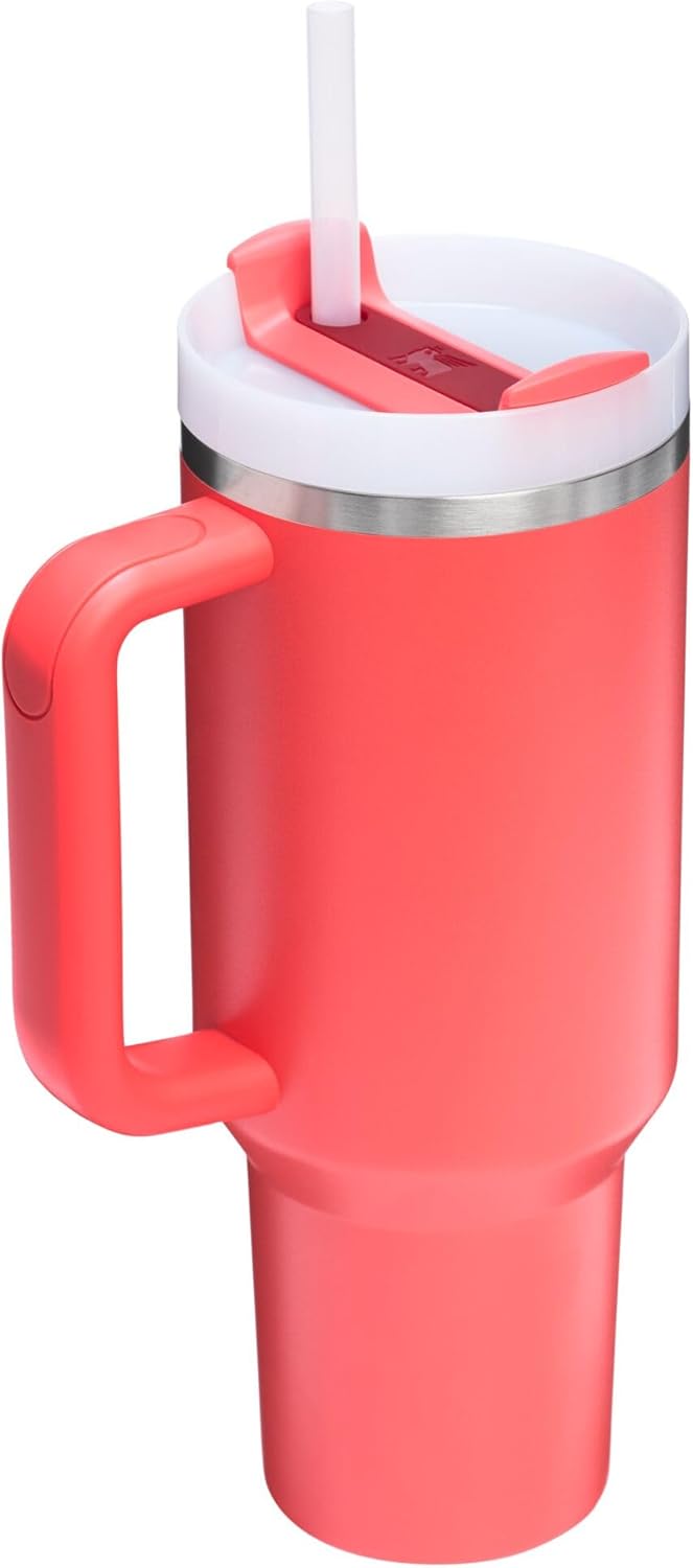 Stanley Quencher H2.0 Tumbler with Handle and Straw 30 oz | Flowstate 3-Position Lid | Cup Holder Compatible for Travel | Insulated Stainless Steel Cup | BPA-Free | Cherry Blossom-Aldronix