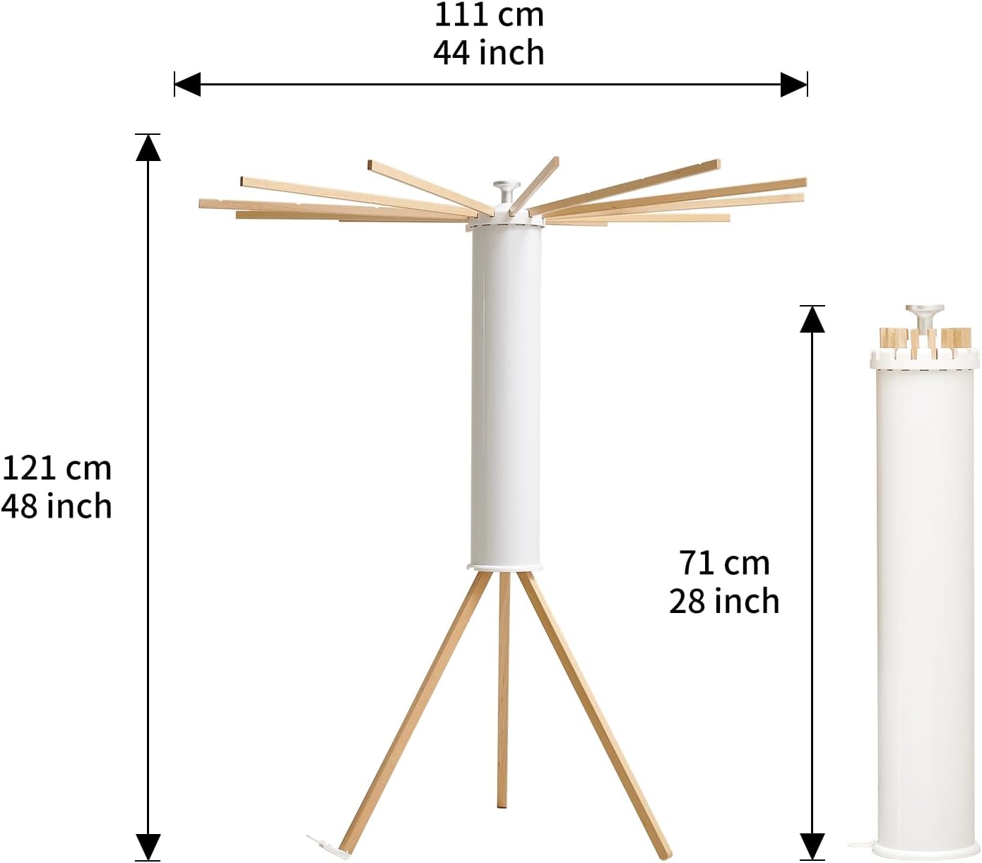 JOOM Tripod Clothes Drying Rack, Garment Rack Portable and Foldable Space Saving Laundry Drying Rack - Drying Rack Clothing Floor Folding Balcony Bedroom Household Wooden-Aldronix