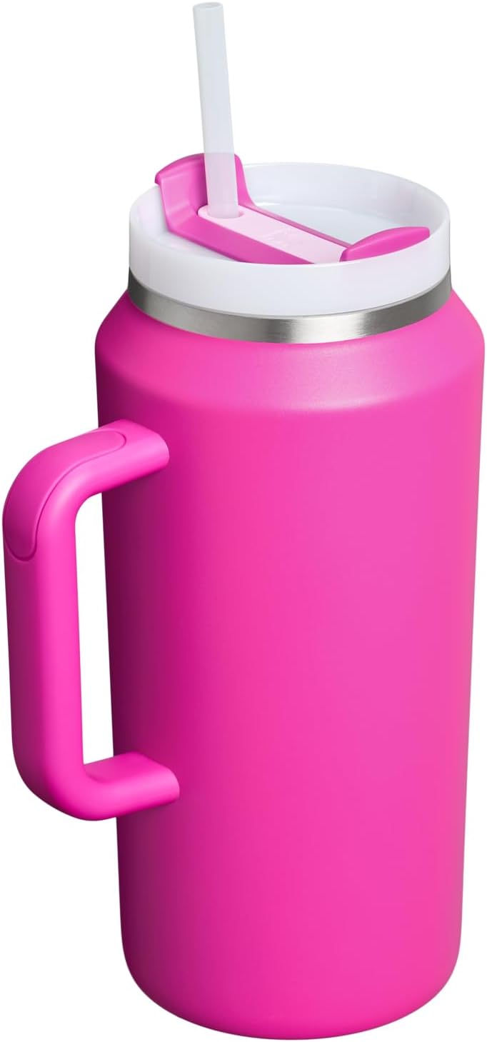 Stanley Quencher H2.0 Tumbler with Handle and Straw 30 oz | Flowstate 3-Position Lid | Cup Holder Compatible for Travel | Insulated Stainless Steel Cup | BPA-Free | Cherry Blossom-Aldronix