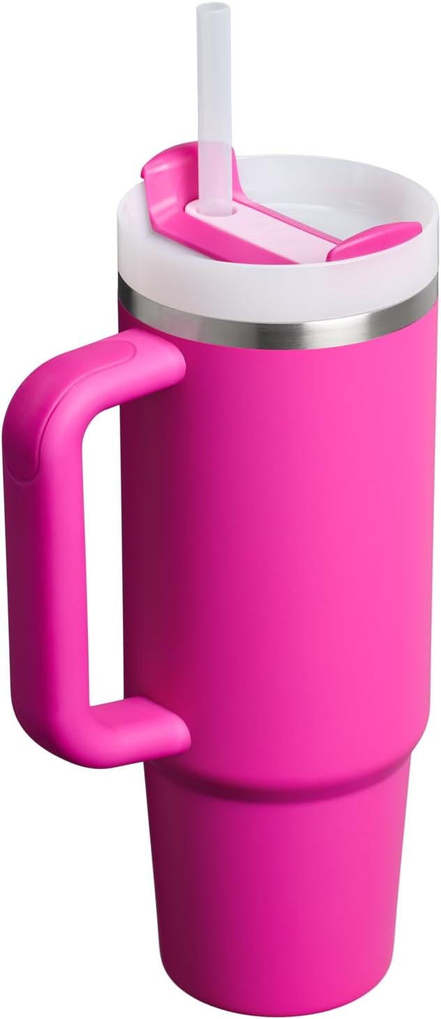 Stanley Quencher H2.0 Tumbler with Handle and Straw 30 oz | Flowstate 3-Position Lid | Cup Holder Compatible for Travel | Insulated Stainless Steel Cup | BPA-Free | Cherry Blossom-Aldronix