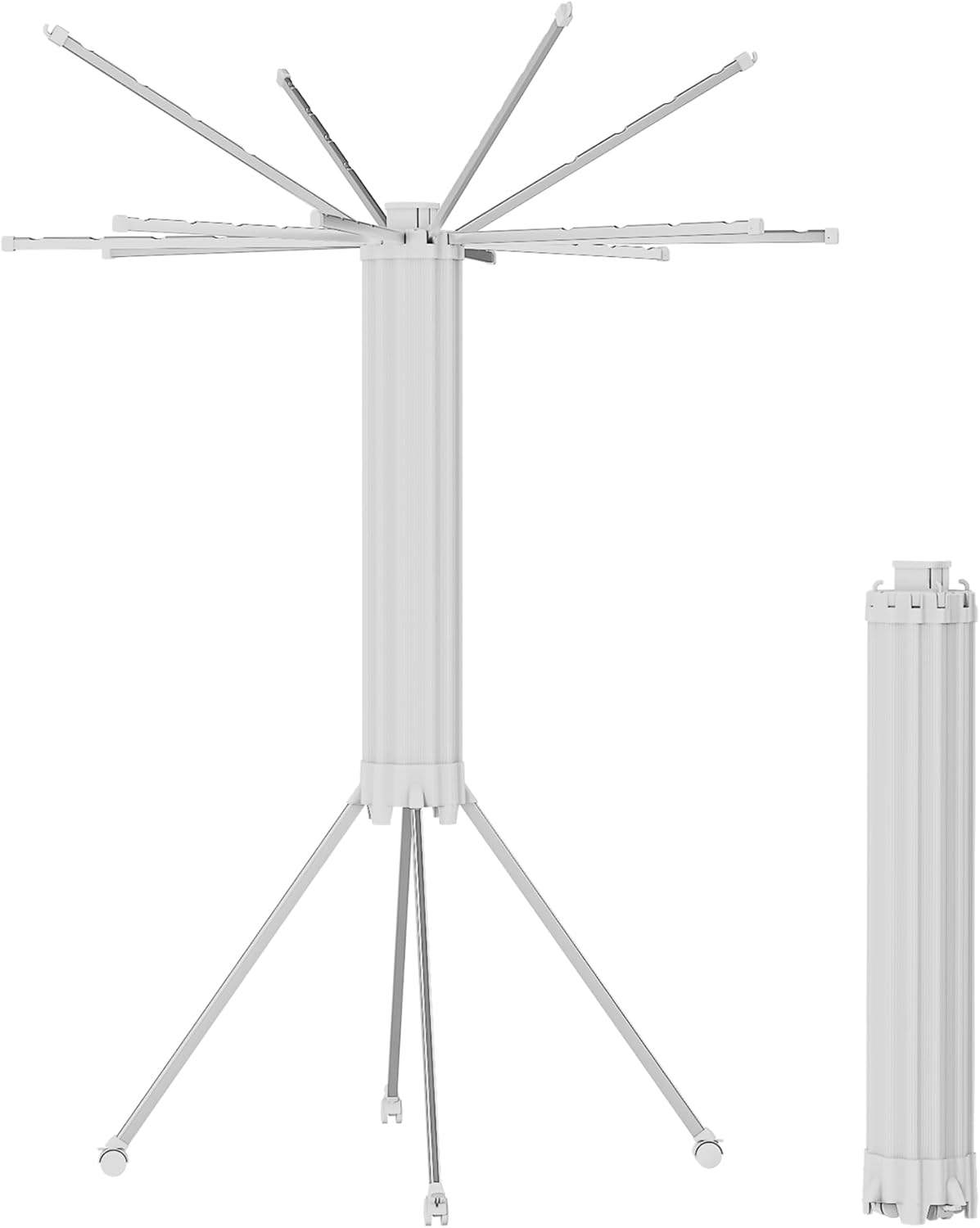 JOOM Tripod Clothes Drying Rack, Garment Rack Portable and Foldable Space Saving Laundry Drying Rack - Drying Rack Clothing Floor Folding Balcony Bedroom Household Wooden-Aldronix