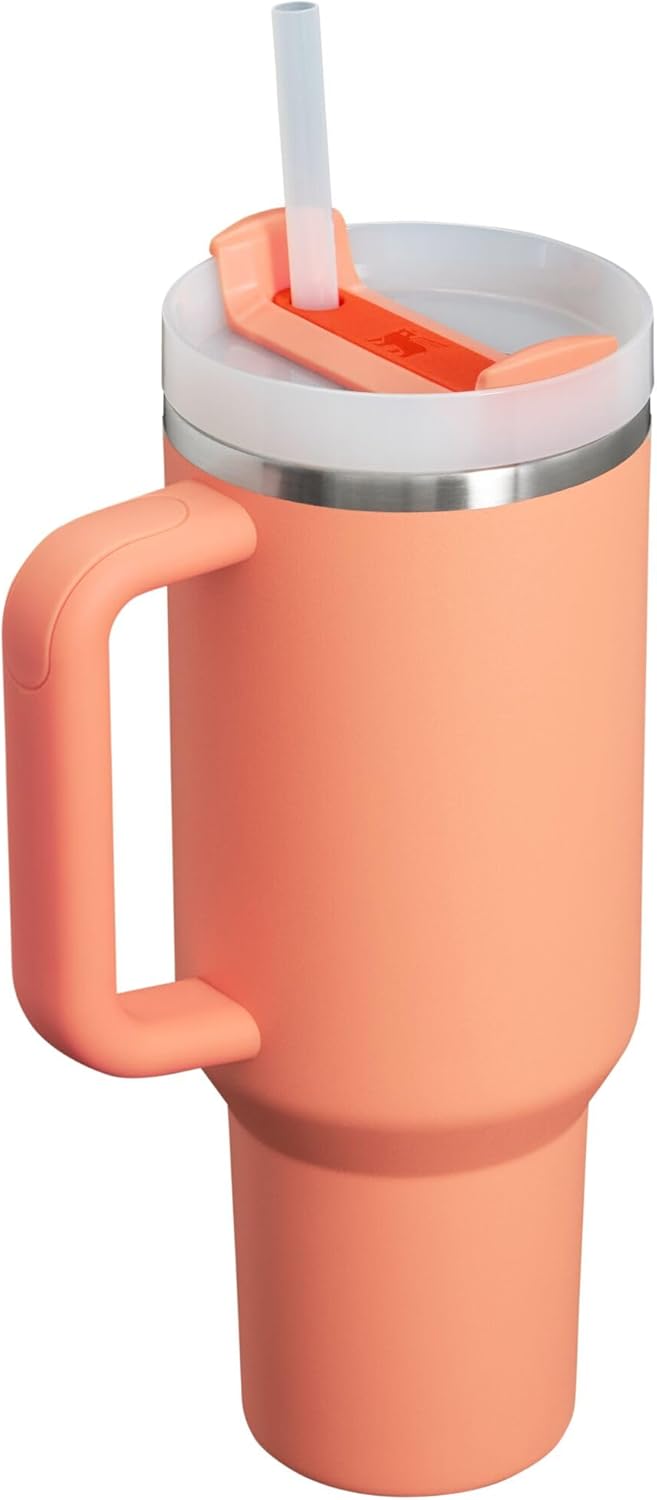 Stanley Quencher H2.0 Tumbler with Handle and Straw 30 oz | Flowstate 3-Position Lid | Cup Holder Compatible for Travel | Insulated Stainless Steel Cup | BPA-Free | Cherry Blossom-Aldronix