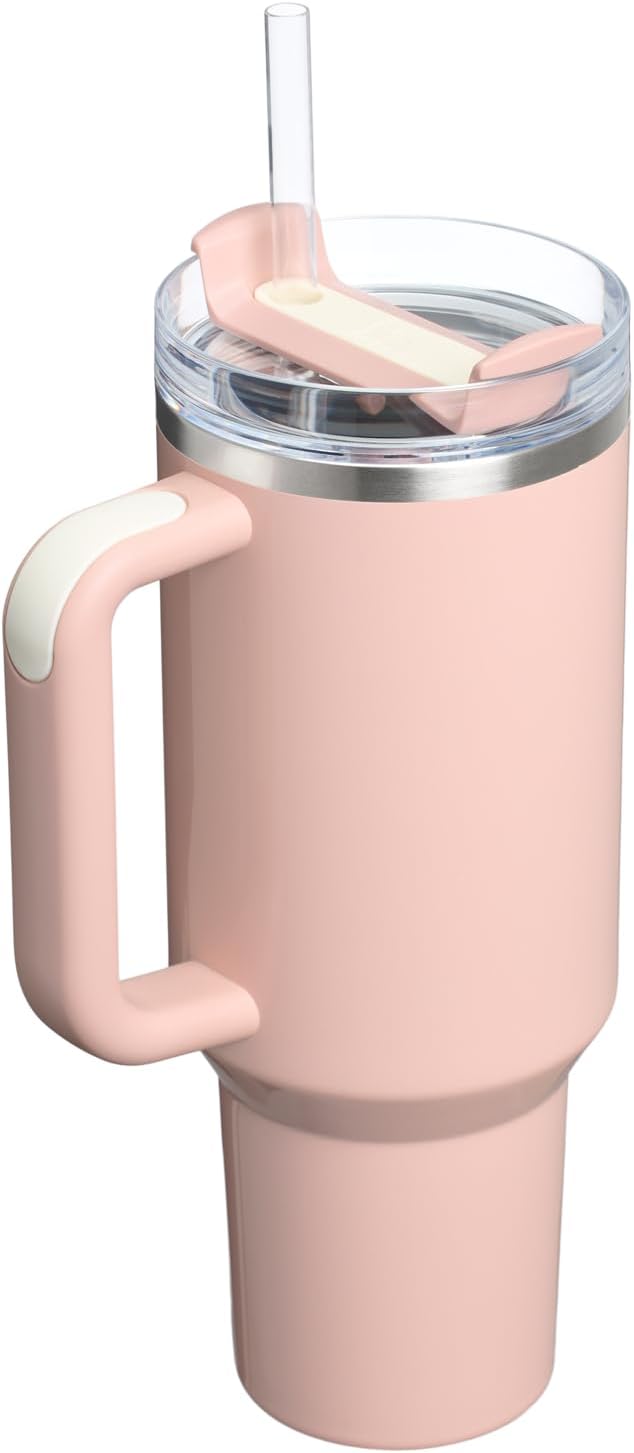 Stanley Quencher H2.0 Tumbler with Handle and Straw 30 oz | Flowstate 3-Position Lid | Cup Holder Compatible for Travel | Insulated Stainless Steel Cup | BPA-Free | Cherry Blossom-Aldronix