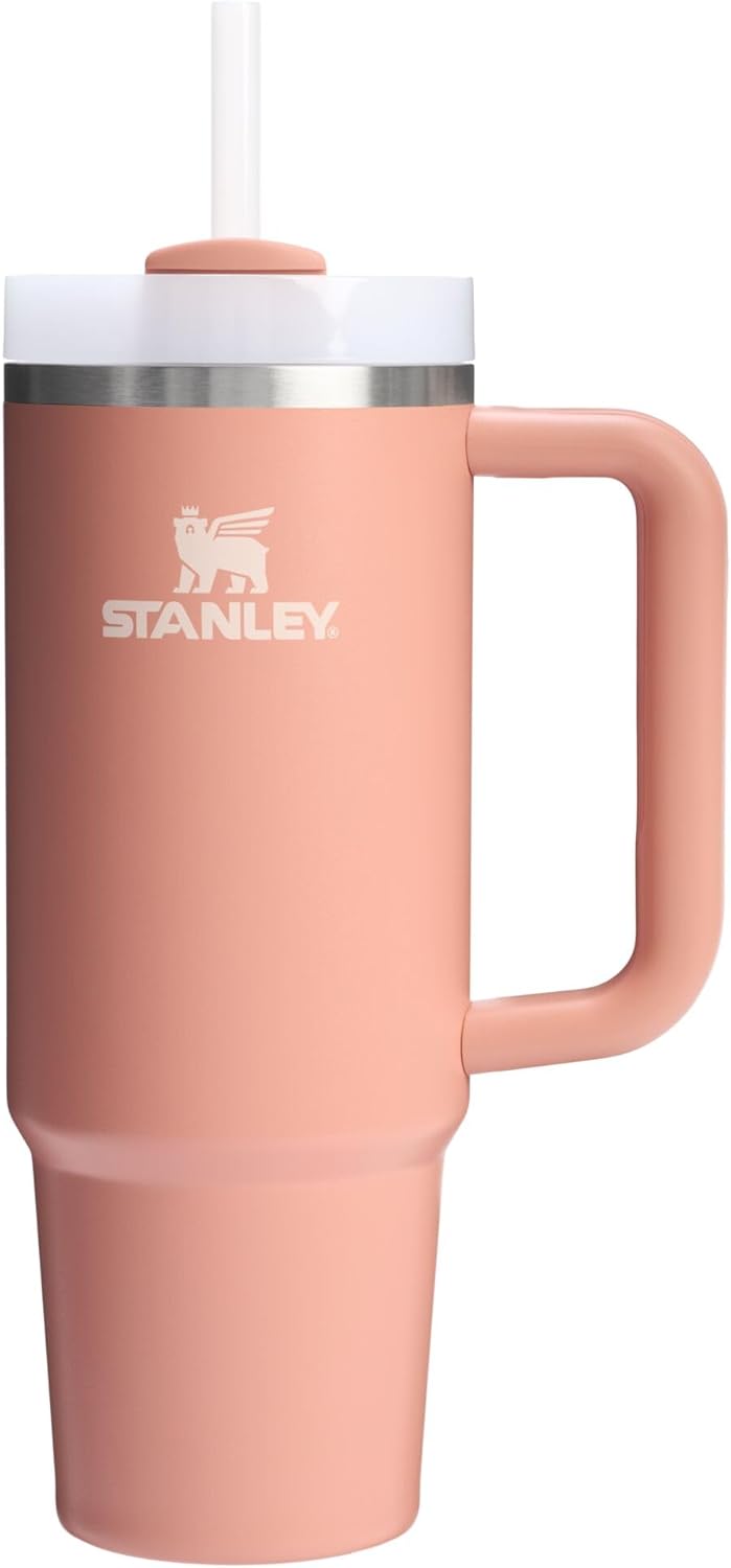 Stanley Quencher H2.0 Tumbler with Handle and Straw 30 oz | Flowstate 3-Position Lid | Cup Holder Compatible for Travel | Insulated Stainless Steel Cup | BPA-Free | Cherry Blossom-Aldronix