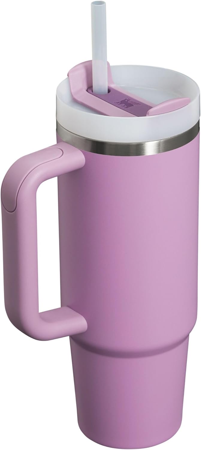 Stanley Quencher H2.0 Tumbler with Handle and Straw 30 oz | Flowstate 3-Position Lid | Cup Holder Compatible for Travel | Insulated Stainless Steel Cup | BPA-Free | Cherry Blossom-Aldronix