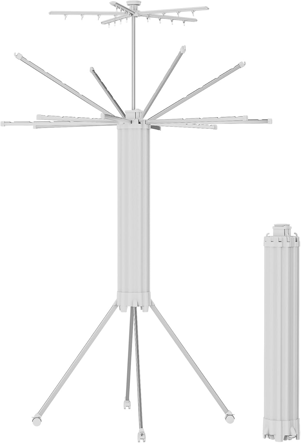 JOOM Tripod Clothes Drying Rack, Garment Rack Portable and Foldable Space Saving Laundry Drying Rack - Drying Rack Clothing Floor Folding Balcony Bedroom Household Wooden-Aldronix
