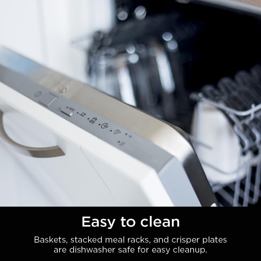 Ninja Air Fryer, 10QT DoubleStack XL 2-Basket, Compact Design, Cooks 5lb Whole Chicken, Feeds Up to 8 People, 6-in-1 Air Fryer, Roast, Bake & More, Easy to Clean, Dishwasher Safe Parts, Grey, SL401-Aldronix