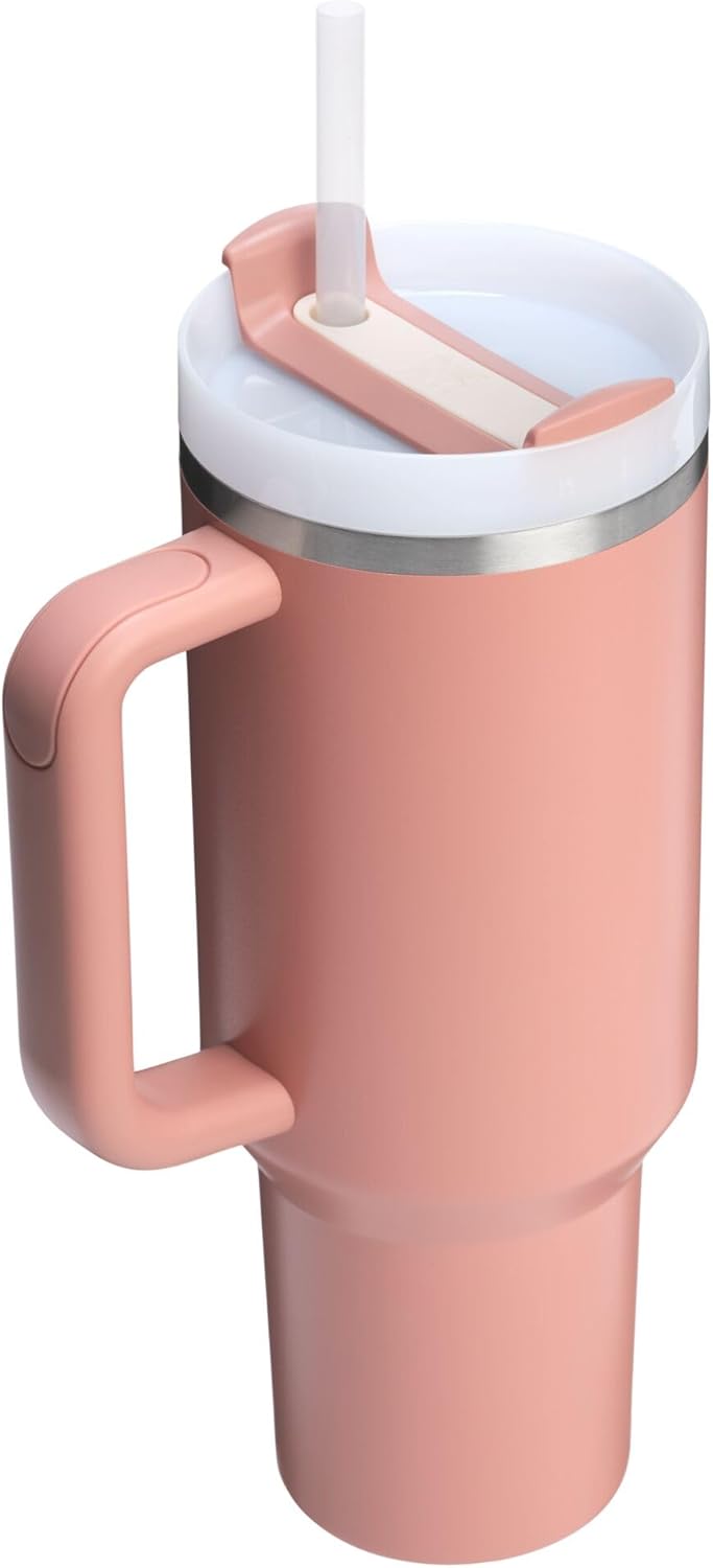 Stanley Quencher H2.0 Tumbler with Handle and Straw 30 oz | Flowstate 3-Position Lid | Cup Holder Compatible for Travel | Insulated Stainless Steel Cup | BPA-Free | Cherry Blossom-Aldronix
