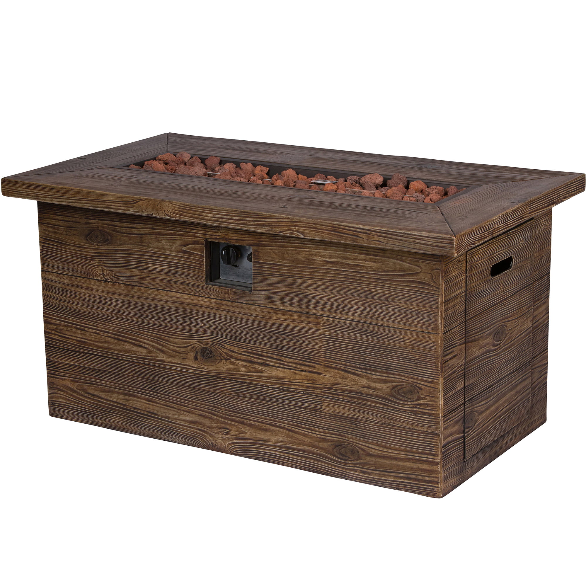 35 in. Round Outdoor Fire Pit Table - Stone-Aldronix