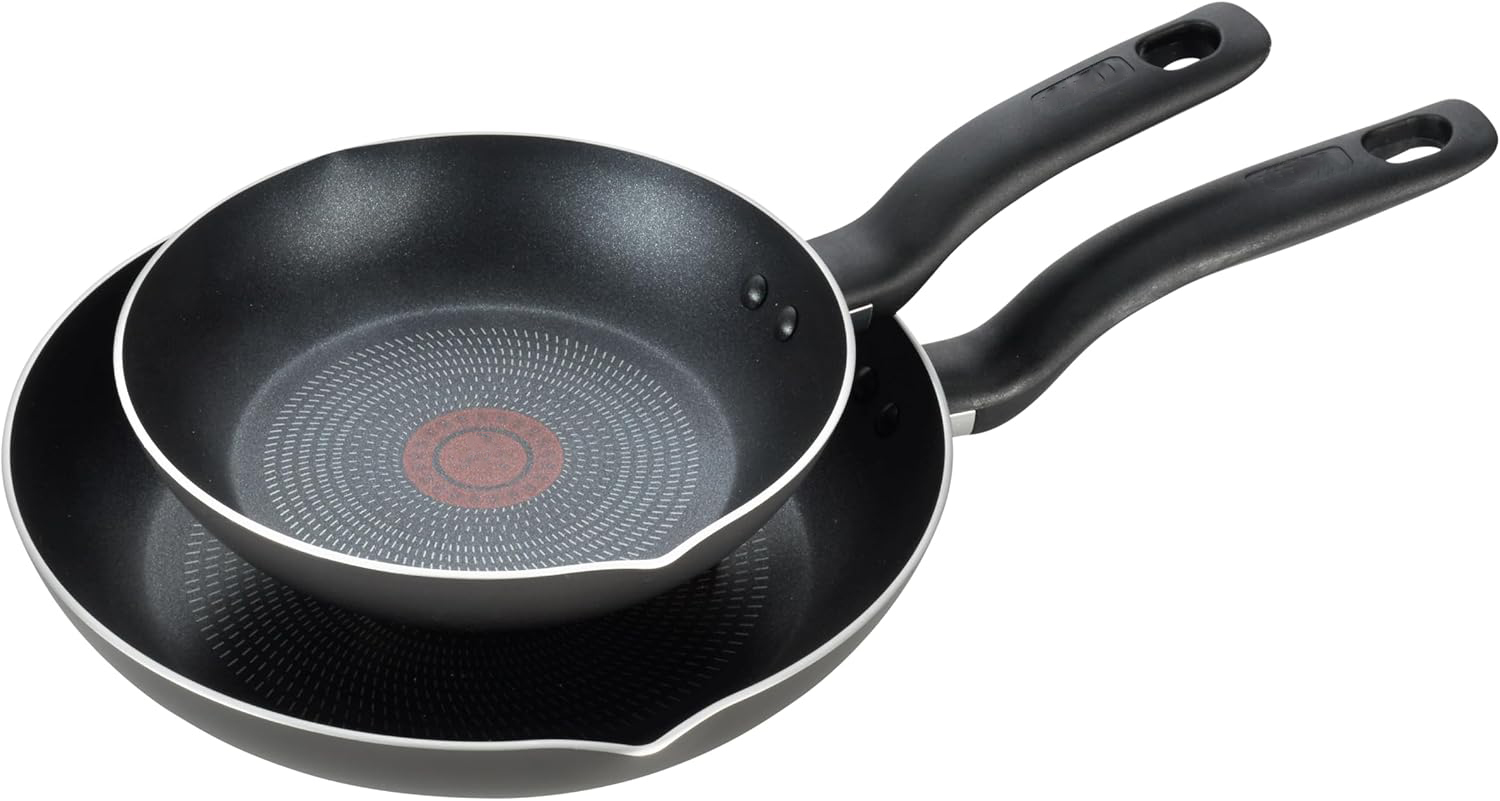 Prokonk Initiatives Non Stick Fry Pan 2 Piece Set, 8.5, 10 Inch, Oven Broiler Safe 350F, Cookware, Kitchen Cooking Set, Skillets, Frying Pans, Egg Pan, Omelet Pan, Pots and Pans, Dishwasher Safe, Black-Aldronix
