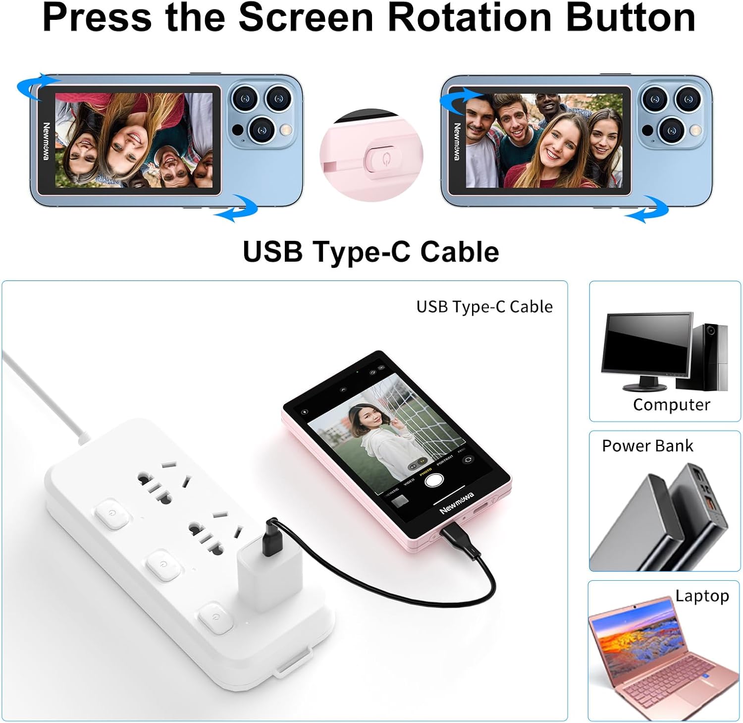 Selfie Monitor Screen-Aldronix