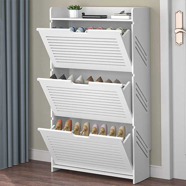 Ultra-thin multi-function flip shoe cabinet-Aldronix