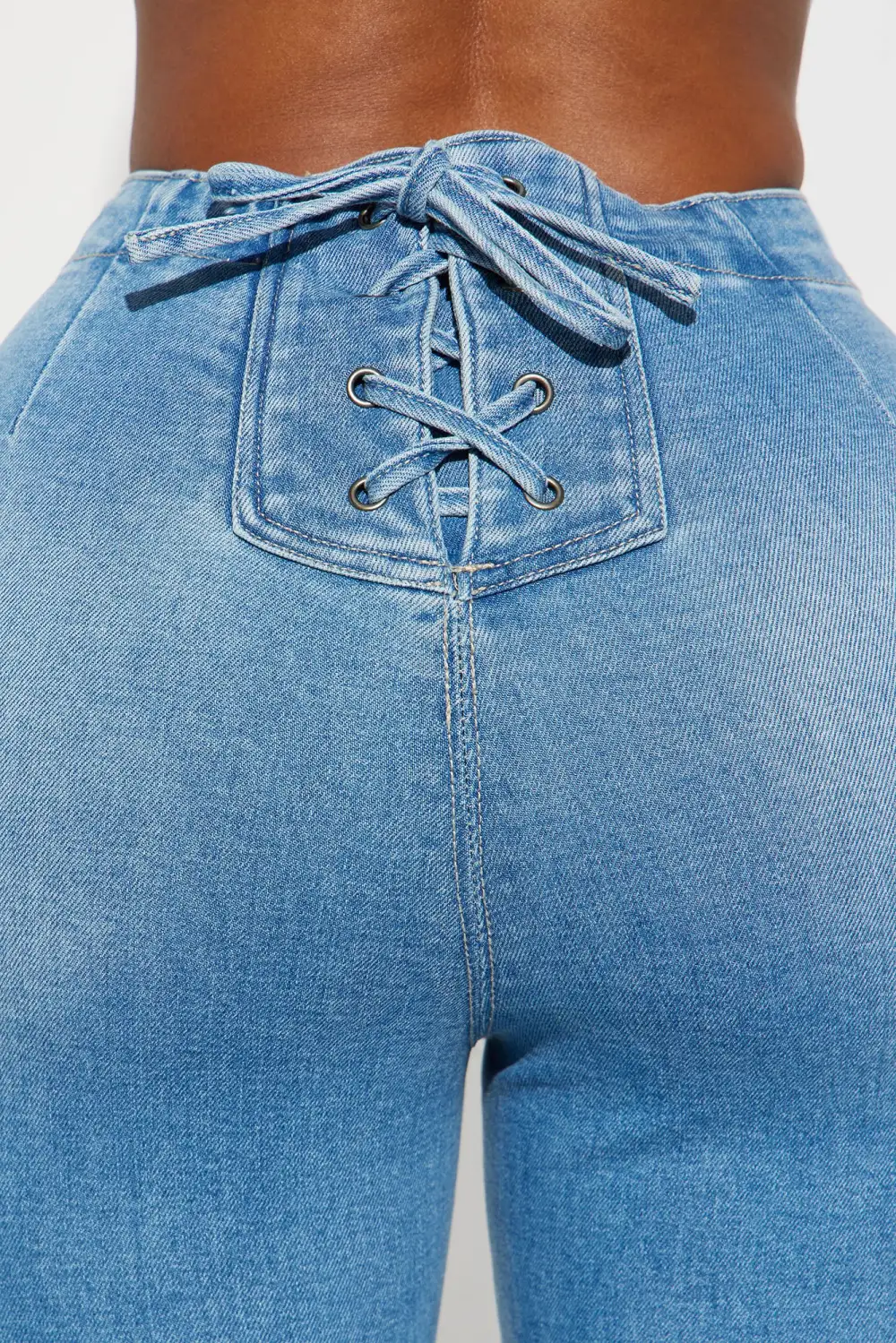 Houston Lace Up Bootcut Jean - Medium Wash-Aldronix