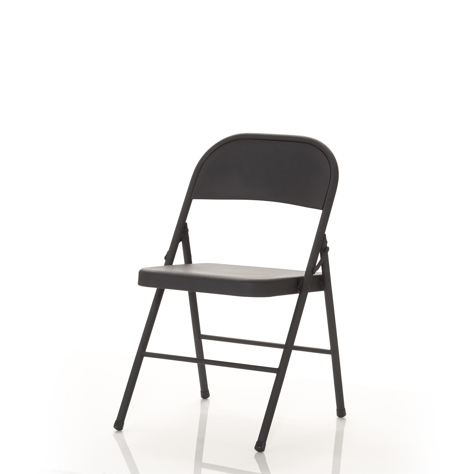 Steel Folding Chair (4 Pack), Black-Aldronix