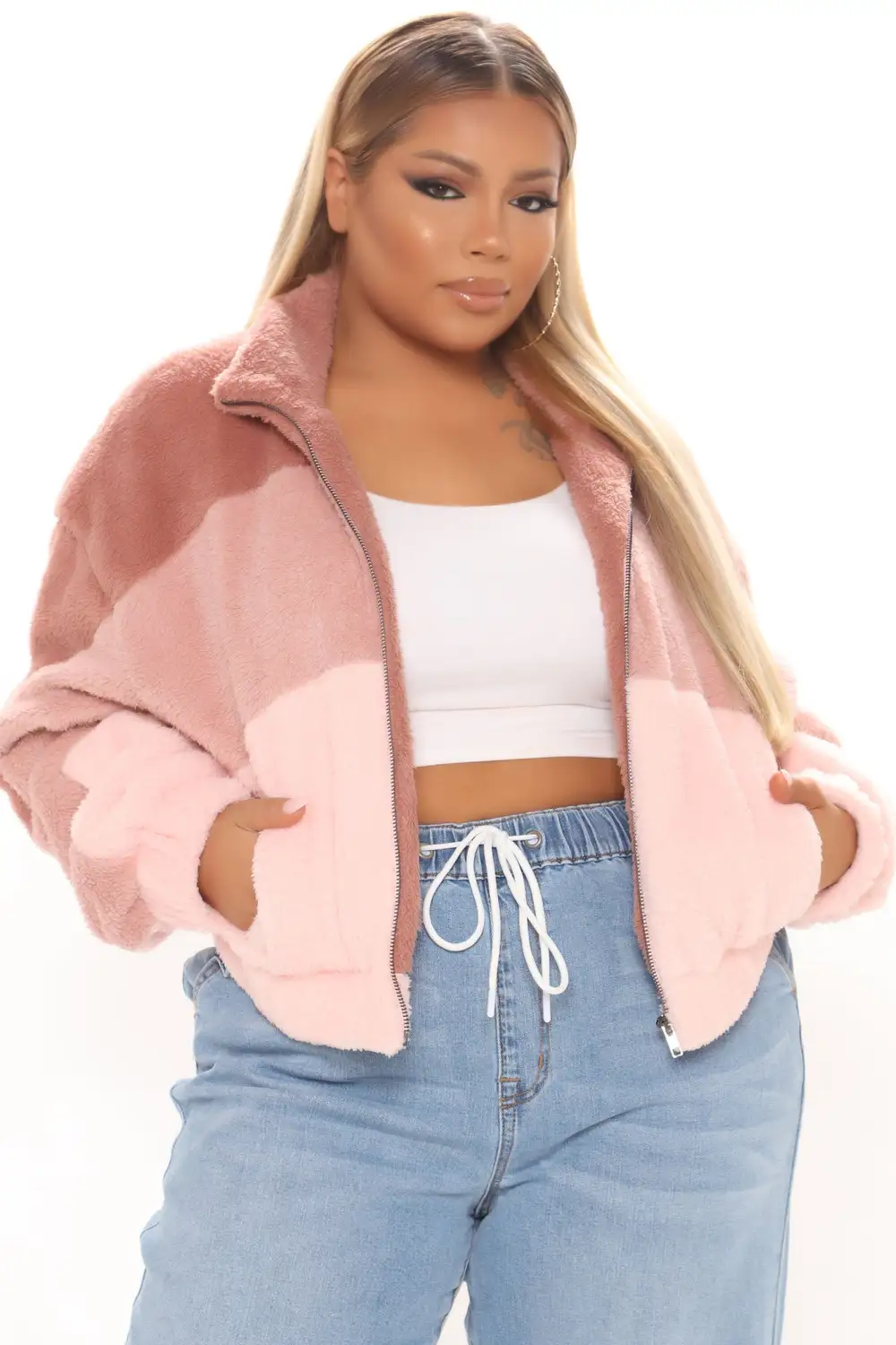 Cozy Little Teddy Jacket - Mauve/combo-Aldronix